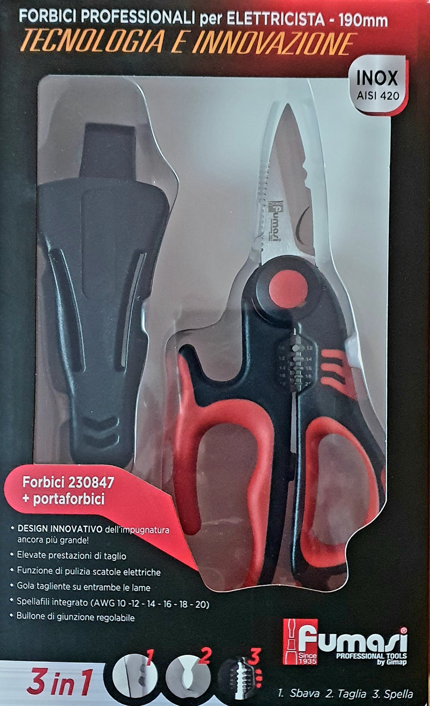 FORBICI PER ELETTRICISTI 190MM