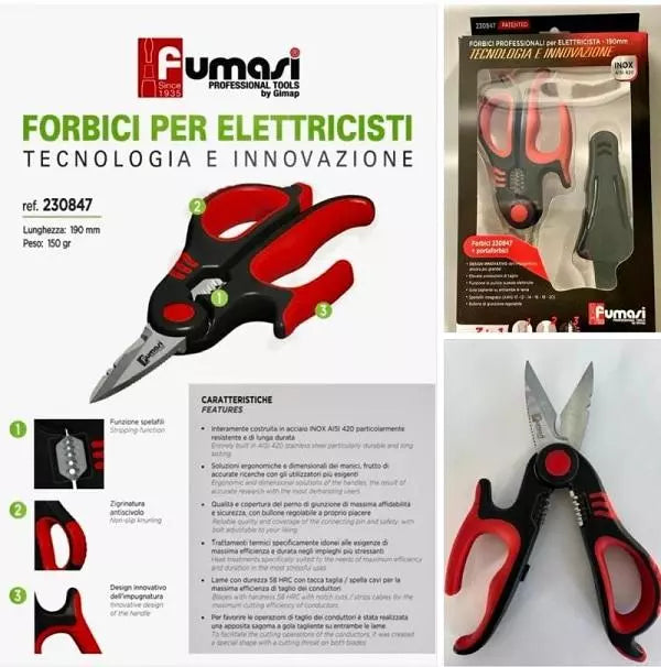 FORBICI PER ELETTRICISTI 190MM