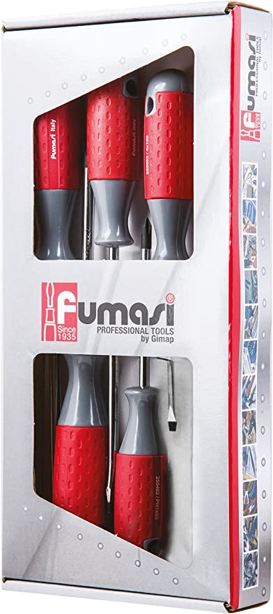 FUMASI PROFESSIONAL TOOLS BY GIMAP SET 5 PEZZI GIRAVITI IN SCATOLA DI CARTONE