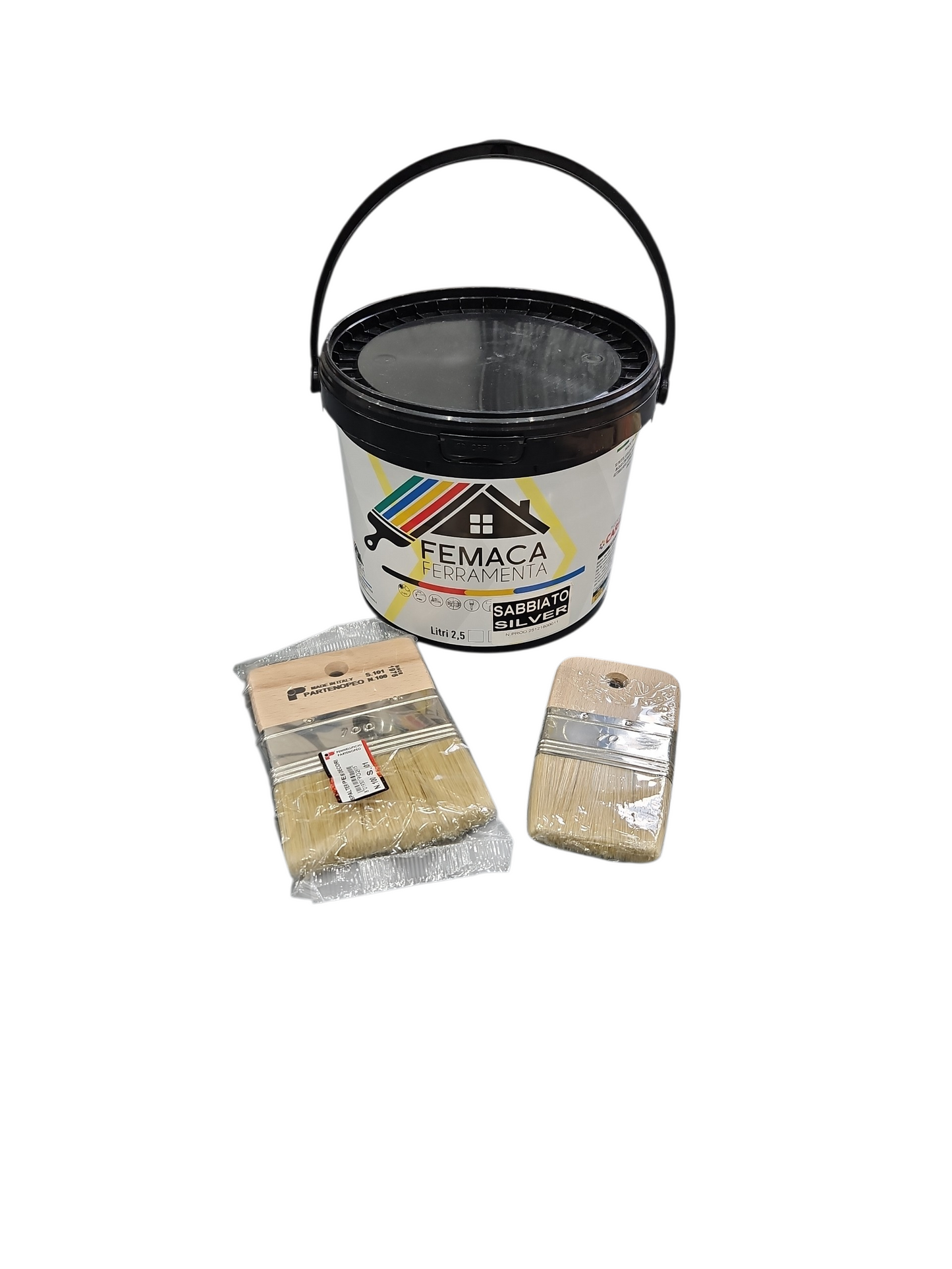 Sabbiato Femaca silver LT 2.5 lavabile a finitura perlescente per interni rapida essiccazione,facile applicazione,Multieffetto, ecologico,inodore