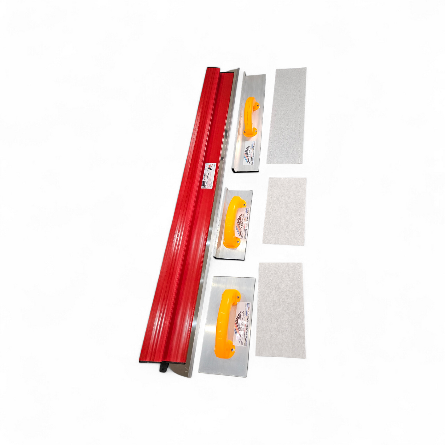 Set da 7 pz spatola per stucco + set frattoni per carteggiare