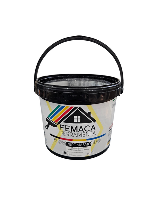 Decomarmo pregiato stucco decorativo autolucidante per interni kg 4 (stucco veneziano)lucido,elevata traspirabilità, effetto stucco antico,facile applicazione, ecologico, inodore,base minerale